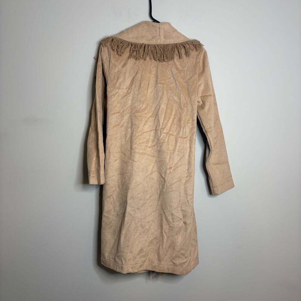 NWT BB Dakota by Steve Madden Fringe Off Coat Camel Tan Size XS - Picture 9 of 10